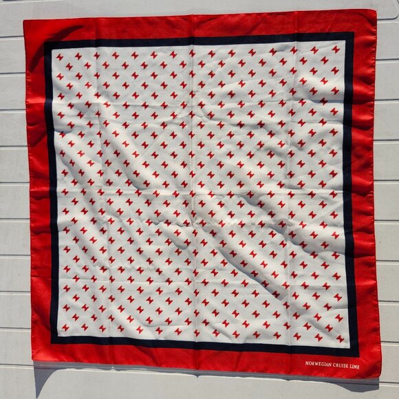 VINTAGE Norwegian Cruise Lines Scarf Made in Italy - Picture 1 of 4